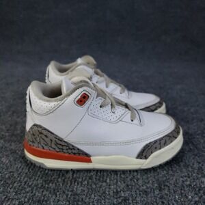 Nike Air Jordan 3 Retro Shoes Georgia Peach Toddler Size 9C White Sneakers